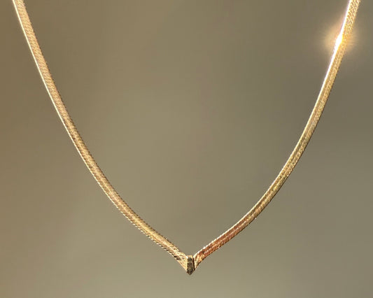 Pre-Owned 9ct Gold V-Shape Herringbone Bracelet